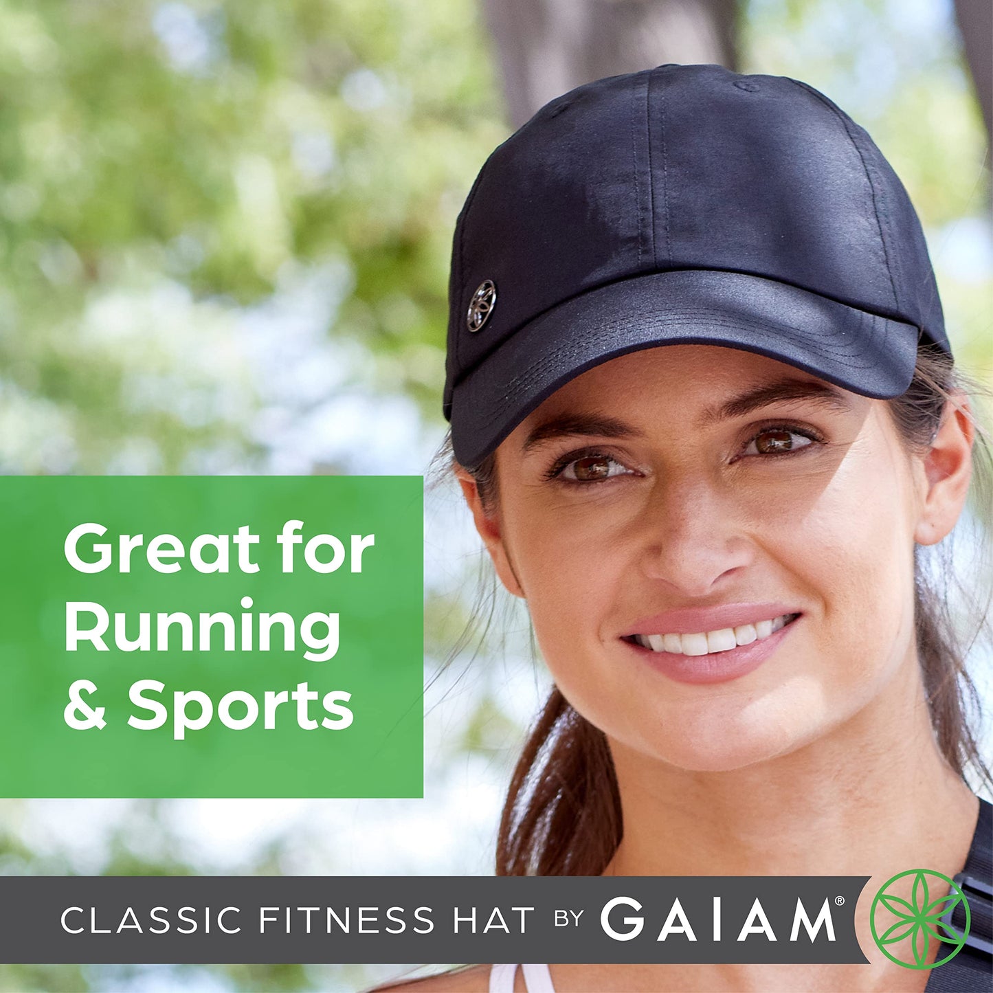 Gaiam Classic Fitness Hat, Ponytail Cap, Women (Black)