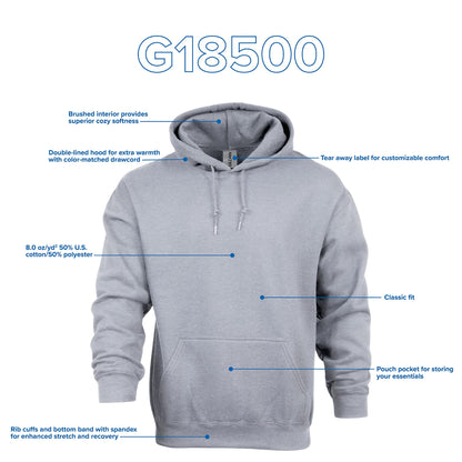 Gildan Adult Fleece Hoodie Sweatshirt, Style G18500, Multipack, Antique Sapphire (1-Pack), Small
