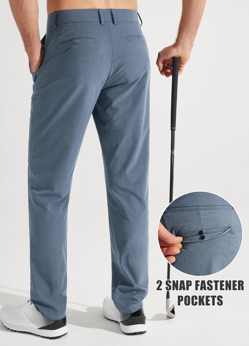 Libin Men's Dress Pants 32" Comfy Business Casual Golf Pants Quick Dry Lightweight Clothing for Men Travel Vocation Work Trousers Water Resistant, Ice Blue, 32W x 32L
