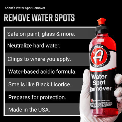 Adam's Water Spot Remover - Hard Water Stain Remover for Glass, Shower Doors, Paint, Windows, Car Detailing, Calcium, Magnesium & Soap Scum Remover