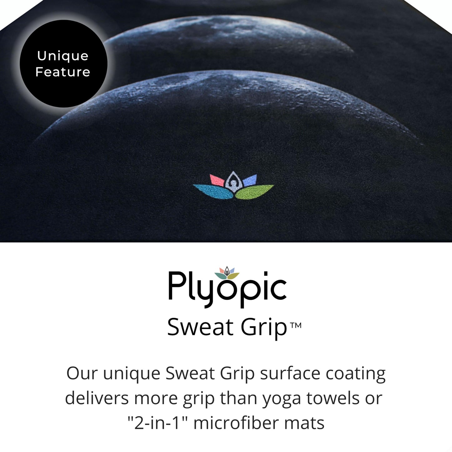 Plyopic. All In One Yoga Mat | Luxury Sweat-Grip Mat/Towel Combo | Ideal for Yoga, Hot Yoga, Bikram, Pilates, Workout & Exercise | Eco-Friendly Natural Rubber