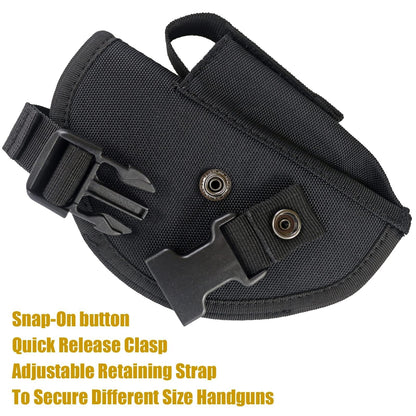 Bursport Tactical Belt Holster with Mag Pouch and Metal Clip Universal Outside The Waistband Handgun Holster Black