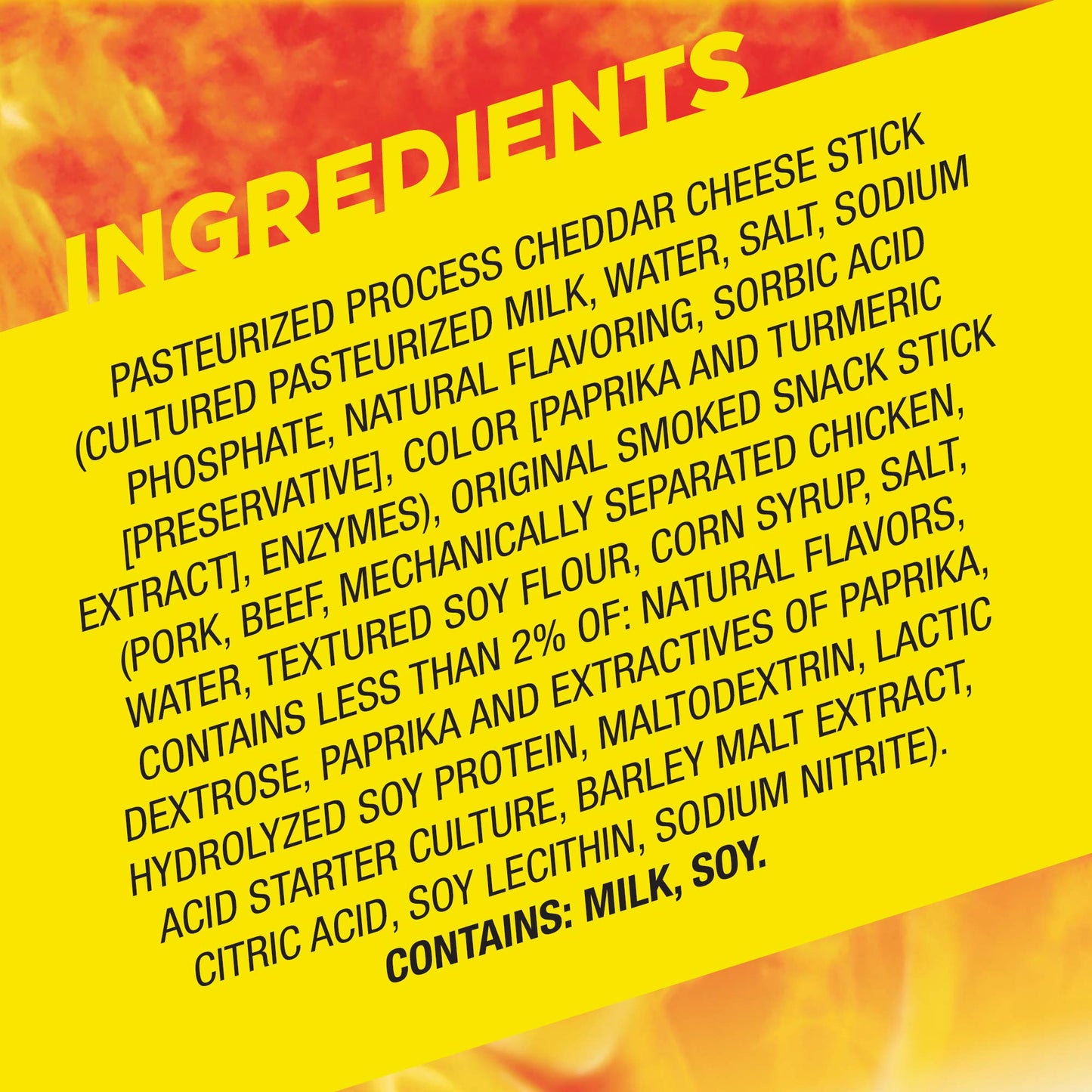 Slim Jim Beef 'N Cheese Smoked Meat Sticks, Original Flavor, 5g Protein Per Serving, Snack Size, Lunchbox Snack, 0.9 oz. (10 Count)