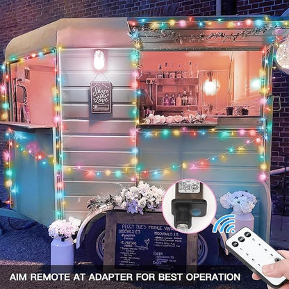 suddus String Lights Indoor Bedroom, 66ft 200 Led Christmas Light Outdoor Clear Wire Connectable, Plug in Fairy String Lights with Remote for Christmas, Party, Easter Decoration, Multicolor
