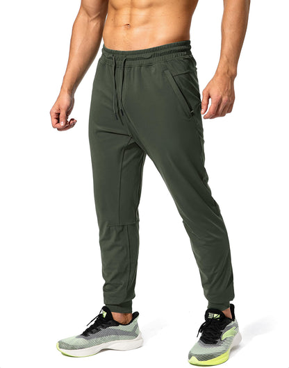 G Gradual Men's Sweatpants with Zipper Pockets Athletic Pants Traning Track Pants Joggers for Men Soccer, Running, Workout(Olive Green,XXL)