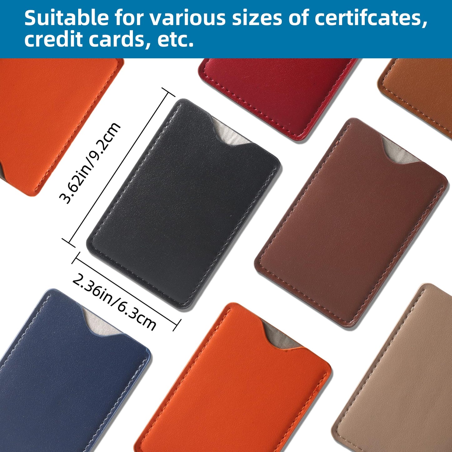 RFID blocking sleeves Universal for travel and business, 7 Pcs Multicolor Luxury Leather Credit Card Cover Protect Cards from Electronic Theft, social security Card Holder Fit in Purse&Wallet