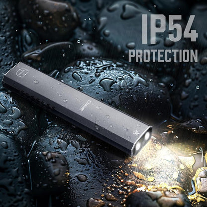 MIAOKE Rechargeable Ultra Thin EDC Flashlight 3000 Lumens UV and White LED Combo Dual Light Sources Compact Pocket Clip Light for Home, Outdoor, Emergency, Night Working, Cycling-Chaser/Gray