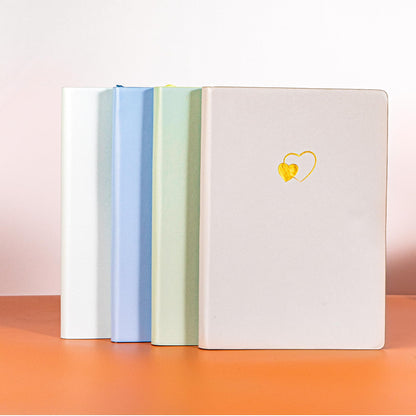 CAGIE Lined Journal Notebook for Women and Girls 256 Pages Cute Diary with Heart-Shaped Leather Journals for Writing A5 Soft Cover Notebooks for Work School (05 Moon Ash, A5)