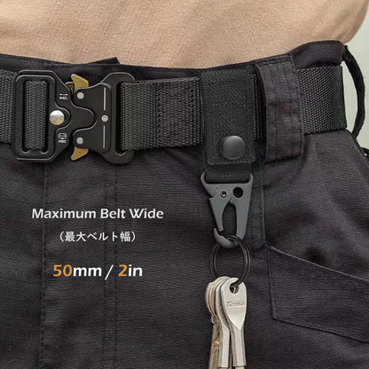 TRIWONDER Tactical Molle Key Ring Gear Key Keeper Nylon Keychain Belt Pouch Key Chain Webbing Holder Military Utility Hanger Keychain Hook (Black - 4)