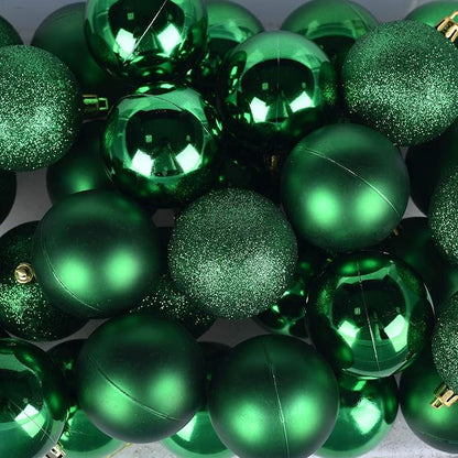 30ct Christmas Day Ball Ornaments Decorations, 2.36" Shatterproof Christmas Tree Decorations, Perfect Hanging Ball for Indoor/Outdoor Holiday Wedding Party Christmas Day Decor (Green)