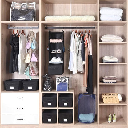 MAX Houser 4-Shelf Hanging Closet Organizer, Space Saver, Cloth Hanging Shelves