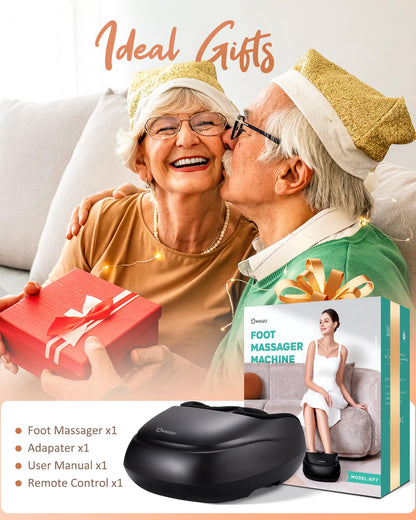 Foot Massager Machine with Heat, Shiatsu Deep Kneading Foot Massager with Remote, Compression, Multi-Massage Modes, Auto-Off Timers, Gifts for Women Men