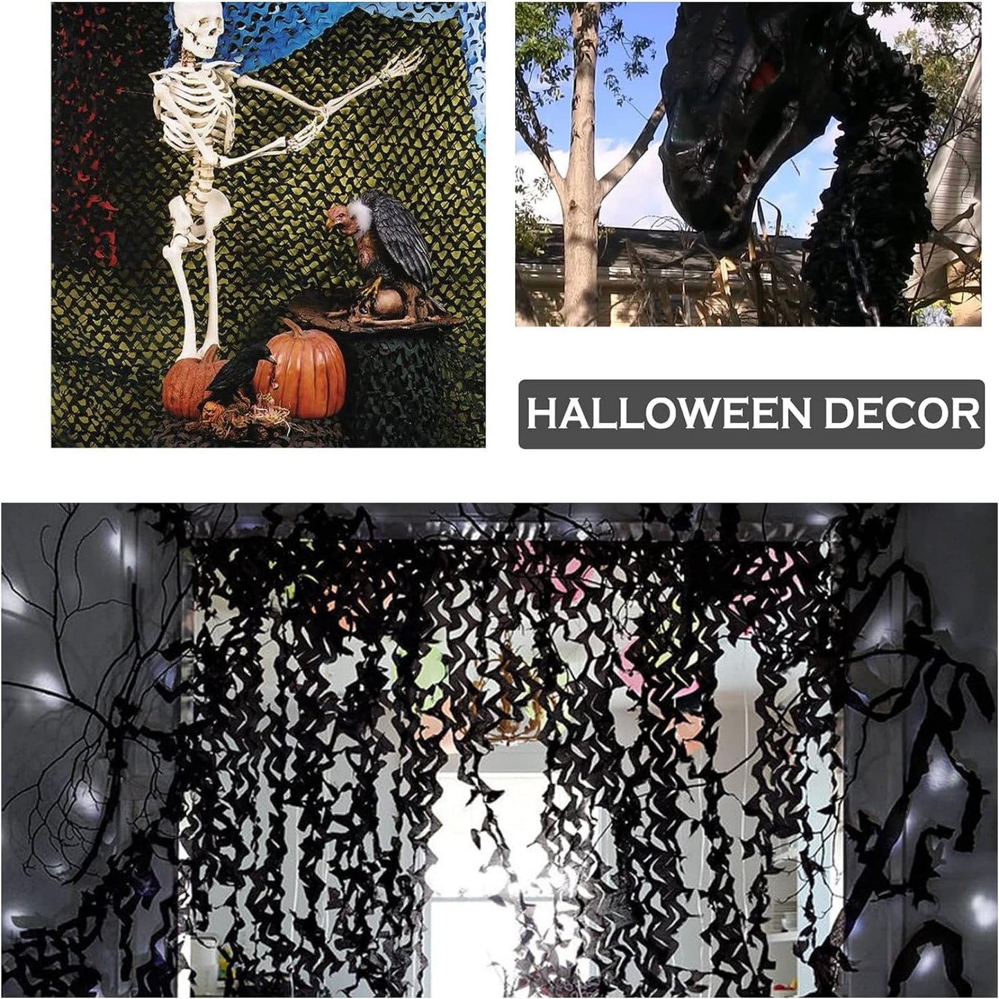 Yeacool Light Weight Camo Netting for Hunting Blind Burlap Camouflage Netting for Party Decor Outdoor Camping Deer Duck Tree Stand Car Cover (Black, 32.8ftx4.9ft, 10m*1.5m)