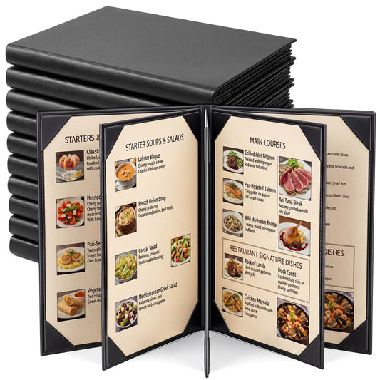 Durable PU Leather Material: PU Leather Resists Scratches, Stains, and wear, Keeping menus Looking Professional and Clean in Busy Restaurants, cafes, and Bars
