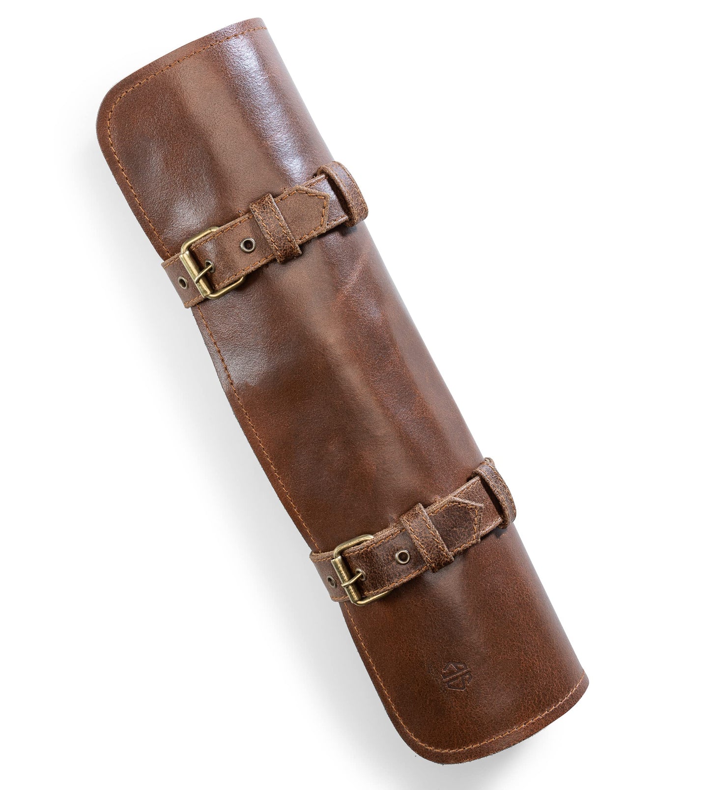 Angus Stoke Leather Knife Roll Bag for Chef`s - Premium Knife Roll Case made of Genuine Buffalo Leather – Durable knives storage Bag Samuel (Brown)