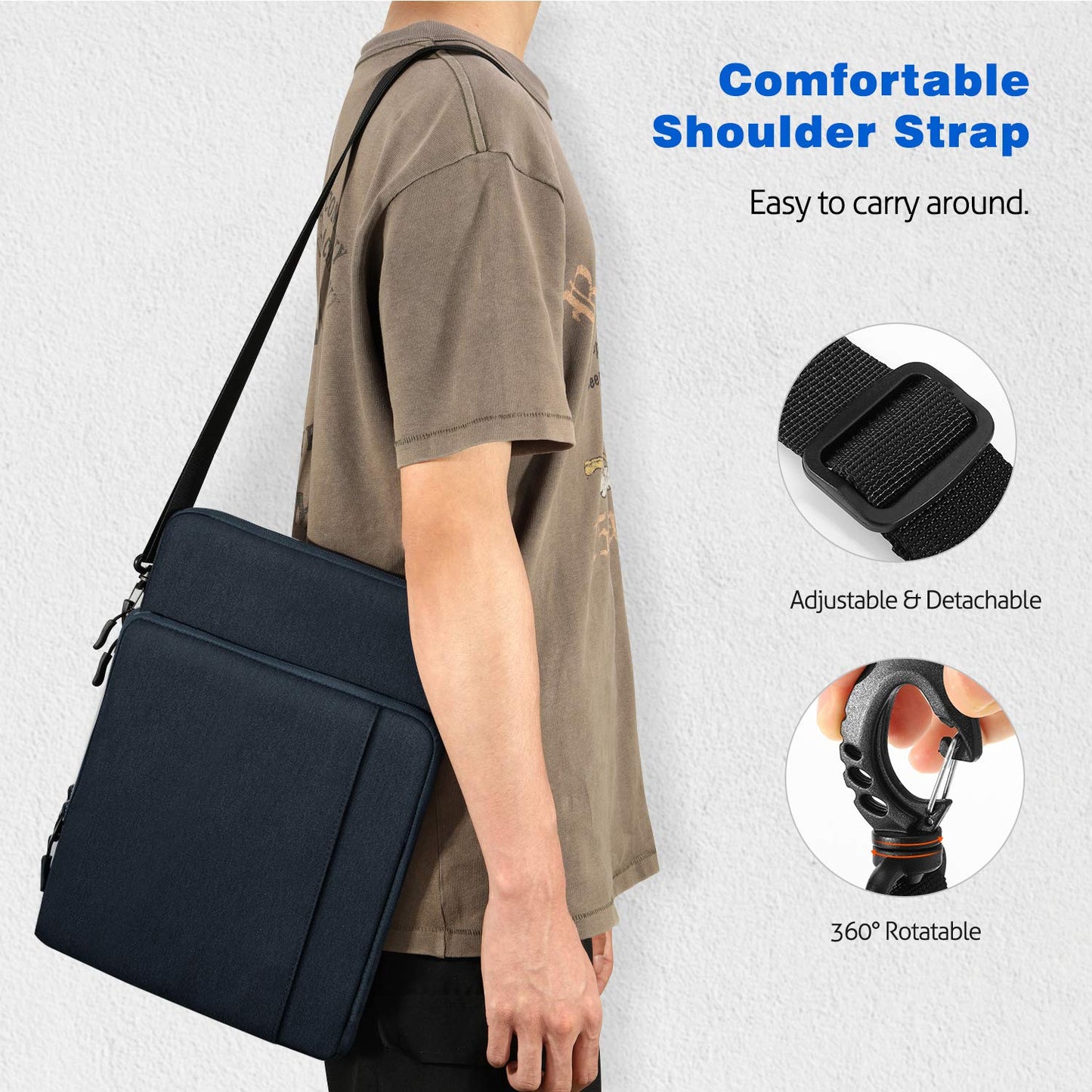 MoKo 10-13 Inch Tablet Sleeve Bag Carrying Case with Pockets Fits New 13-inch iPad Air M4 2026 & Pro M5,Pro 12.9/11,iPad 10th/Air 5/4th 10.9,i-Pad 7/8/9th 10.2, Galaxy Tab S8+/S9+ 12.4, Indigo