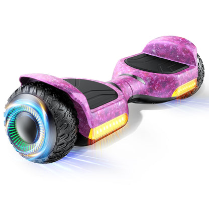 Gyroor Self Balancing Scooter New G13 All Terrain Balancing Scooter with LED Lights, Self Balancing Off Road with Bluetooth for Kids ages 6-12 and Adults-Galaxy Purple