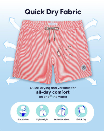 maamgic Mens Swim Trunks 5 Inch with Mesh Lining, Quick Dry Mens Bathing Suit, Swim Shorts for Swimming and Beach, Medium