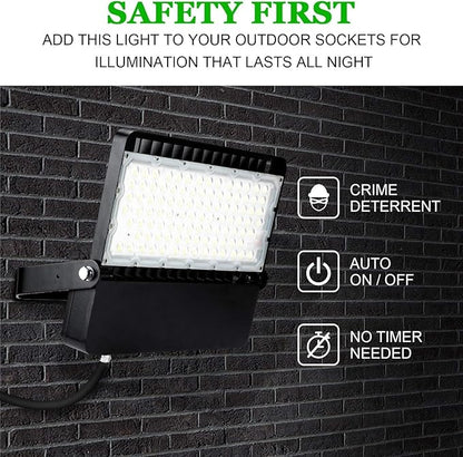 ledmo LED Flood Light Outdoor 240 Watt, Floodlights with Dusk to Dawn Photocell High Output 36000 Lumen, Commercial Grade Waterproof Lighting Fixture for Large Stadiums,Yard, 5000K, Waterproof