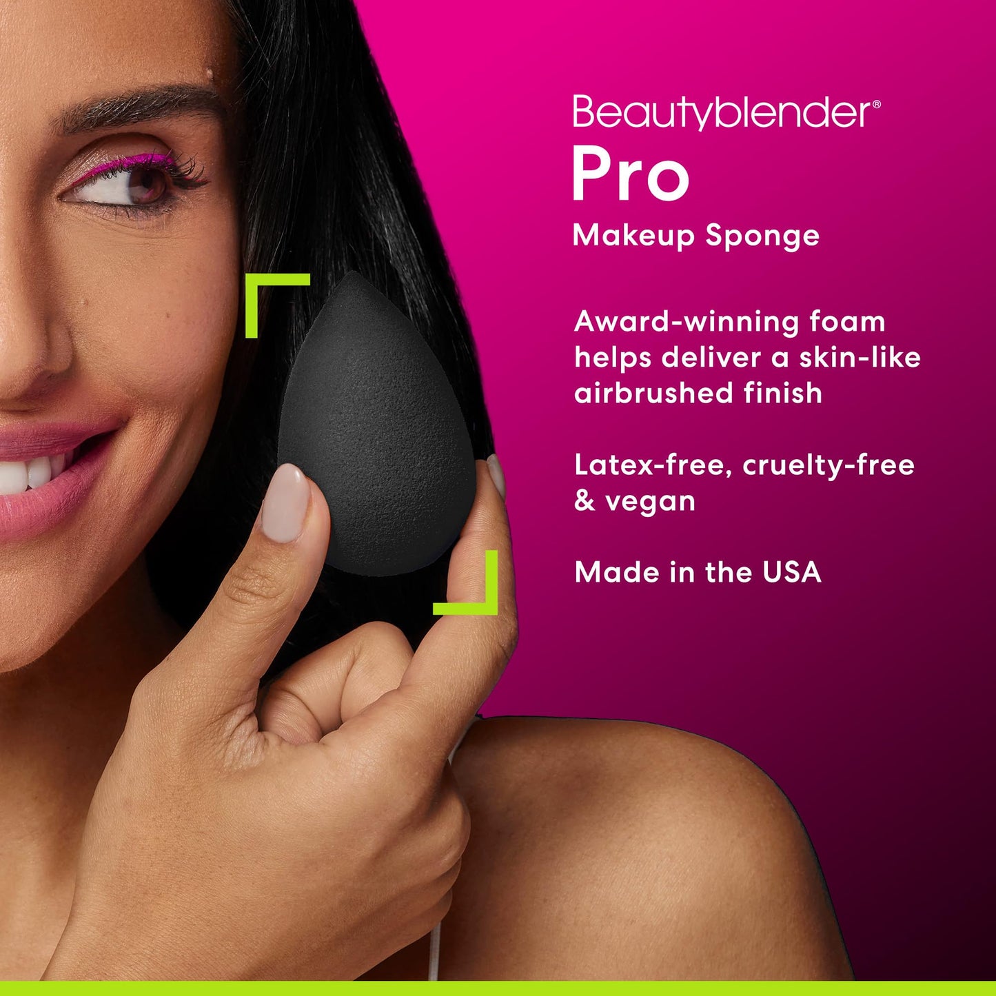 Beautyblender® | Original Pink Beauty Blender Makeup Sponge, Super-Soft Foam Easily Blends Foundations, Powders & Creams, Made in USA, Reusable, Washable, Streak Free Application, Vegan, Cruelty Free