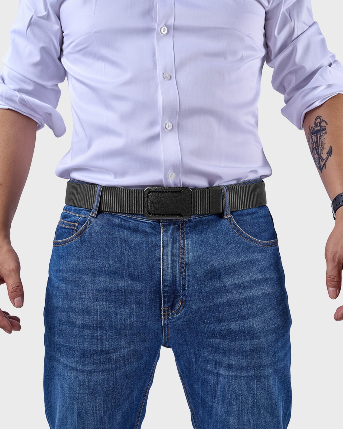 EZL Men's Tactical Belt, 1.5" Nylon Ratchet Belt for Work Duty EDC