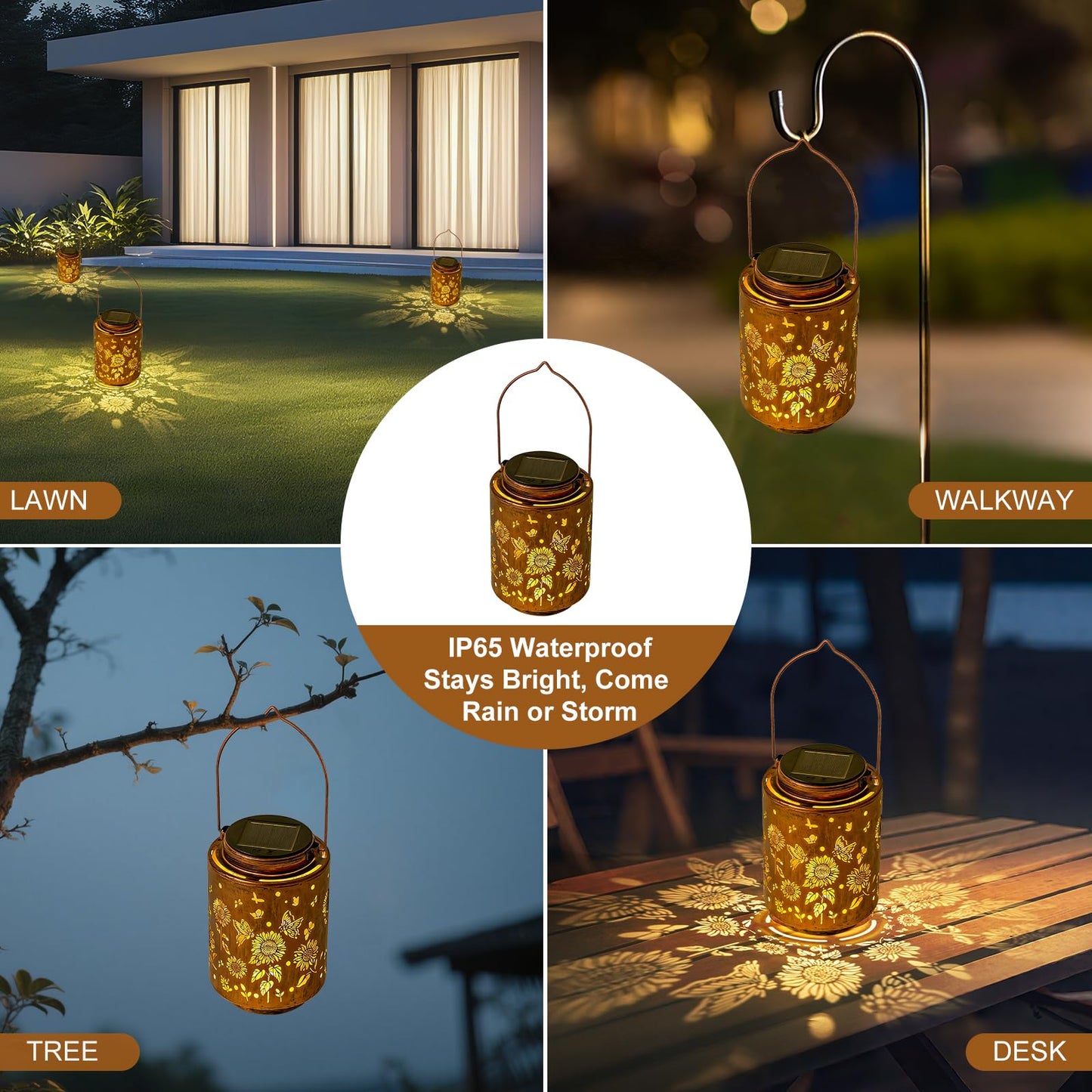 Adebime Sunflower Solar Lanterns, Birthday Gifts for Women Mom Grandma, Outdoor Waterproof Hanging Garden Decor for Patio, Yard