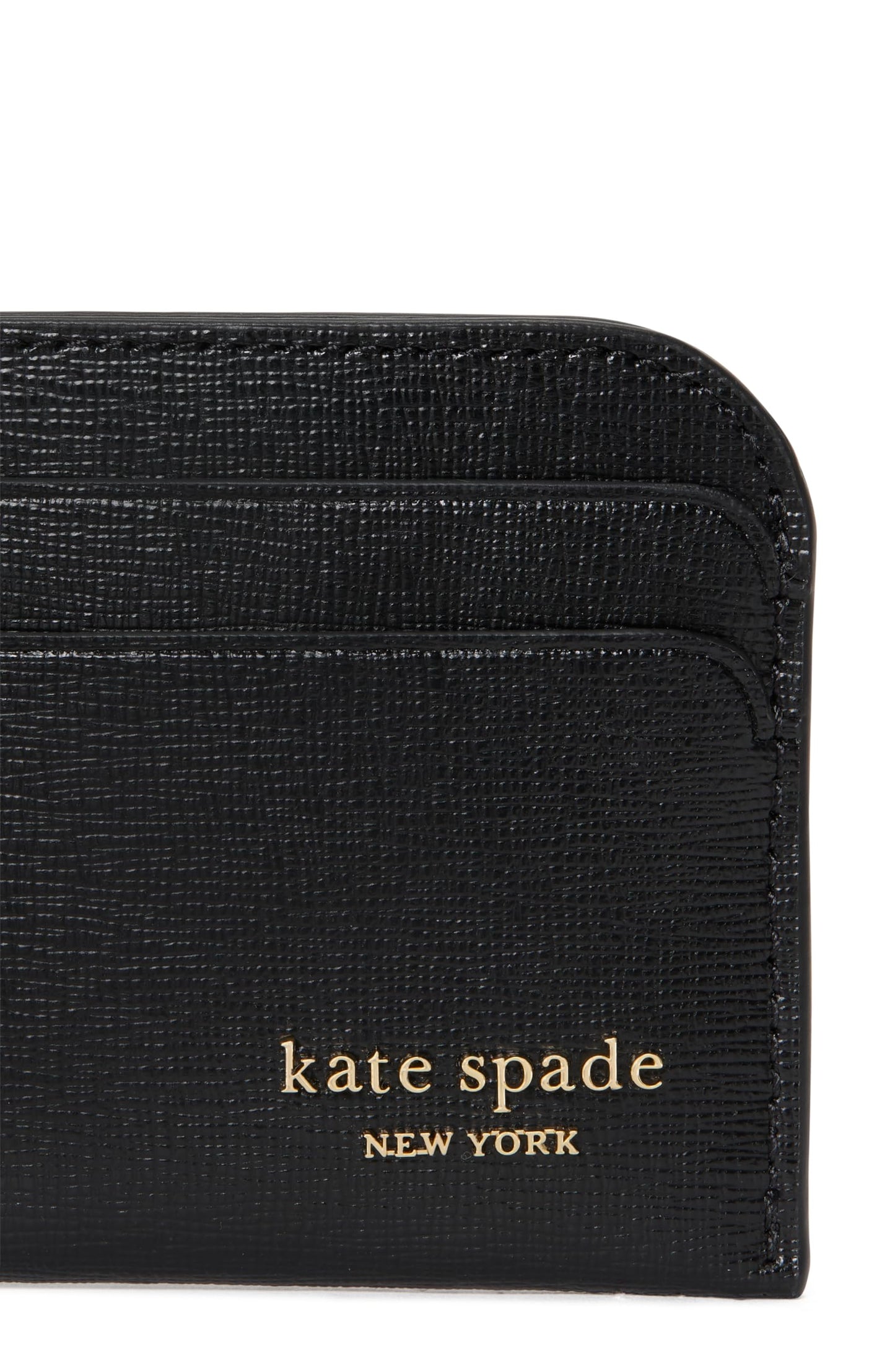 kate spade new york Devin Saffiano Leather Card Holder, Black
