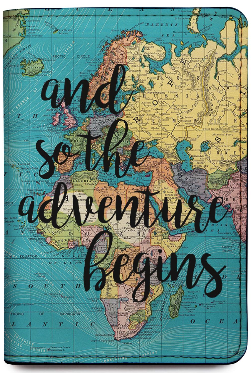 RFID Passport Holder Travel Wallet - And So The Adventure Begins (Not Customized)