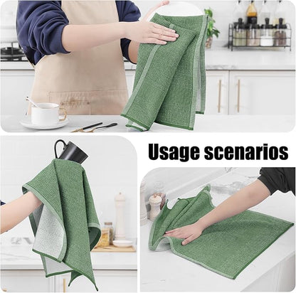 Homaxy Premium Kitchen Towels, Large Cotton Kitchen Hand Towels, Flat and Terry