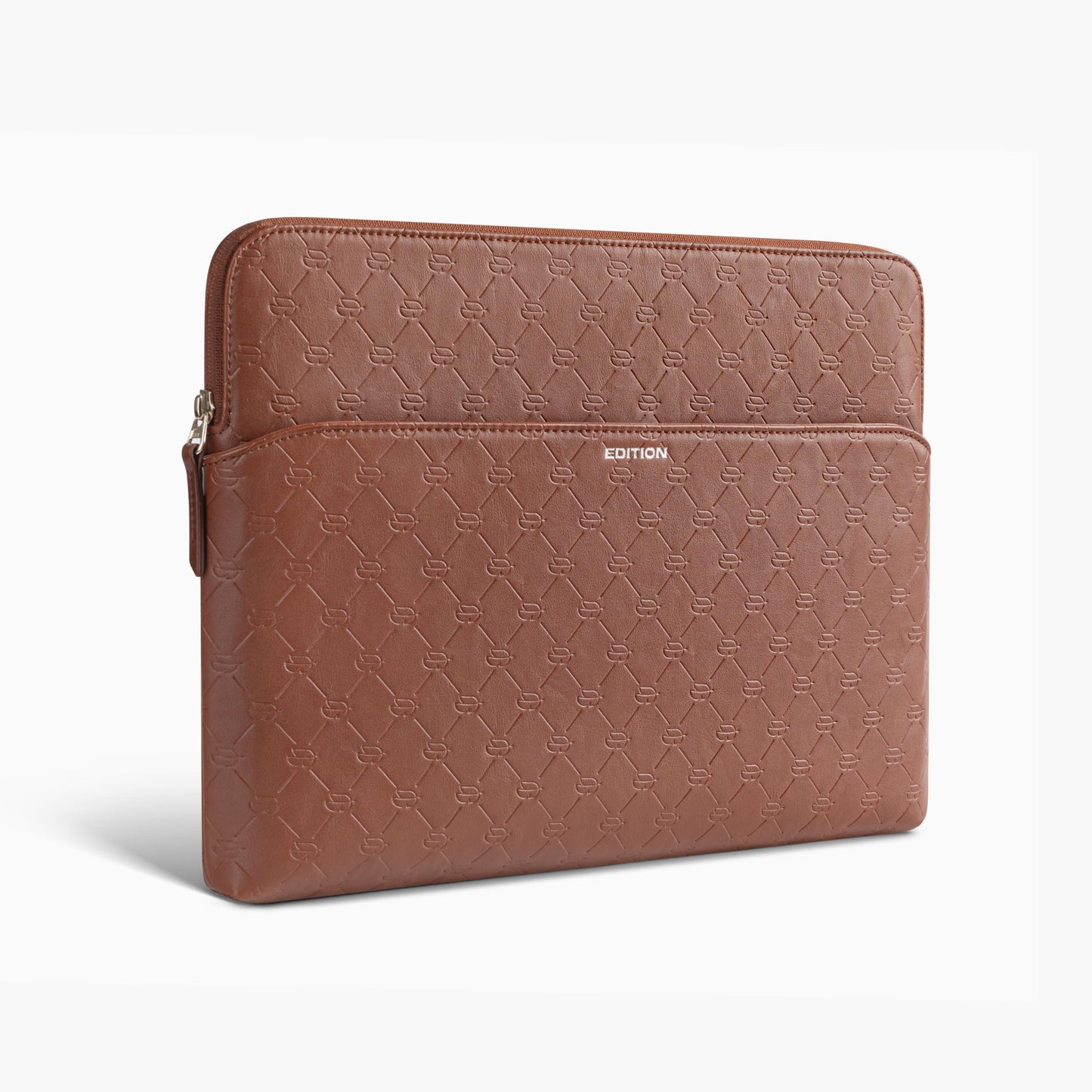 Comfyable x Edition Faux Leather Laptop Sleeve 13 14 Inch, Compatible with 13" MacBook Air M5 & 14" MacBook Pro M5 Pro/Max 2026, Mac Travel Case with a Front Zip Pocket for Men Women, Brown