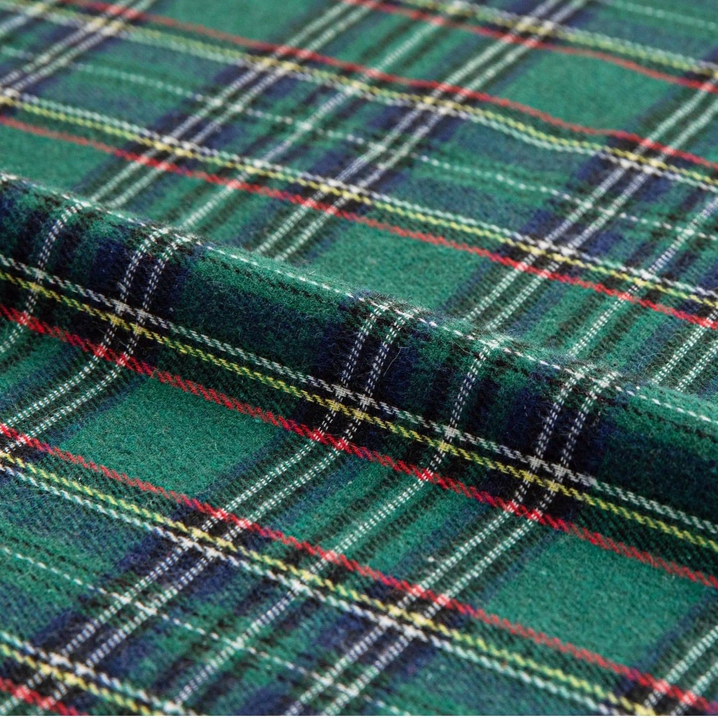 AQOTHES Pack of 2 Christmas Plaid Decorative Throw Pillow Covers Scottish Tartan Cushion Case for Farmhouse Home Holiday Decor Green and Blue, 22 x 22 Inches