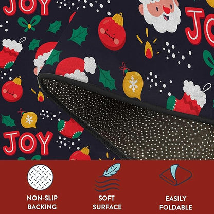 3' X 5' Christmas Rug Indoor Xmas Door Mat Washable Non Slip for Bedroom Living Room Entryway Laundry Classroom Santa Claus Throw Rug for Kids Boys Girls Cute