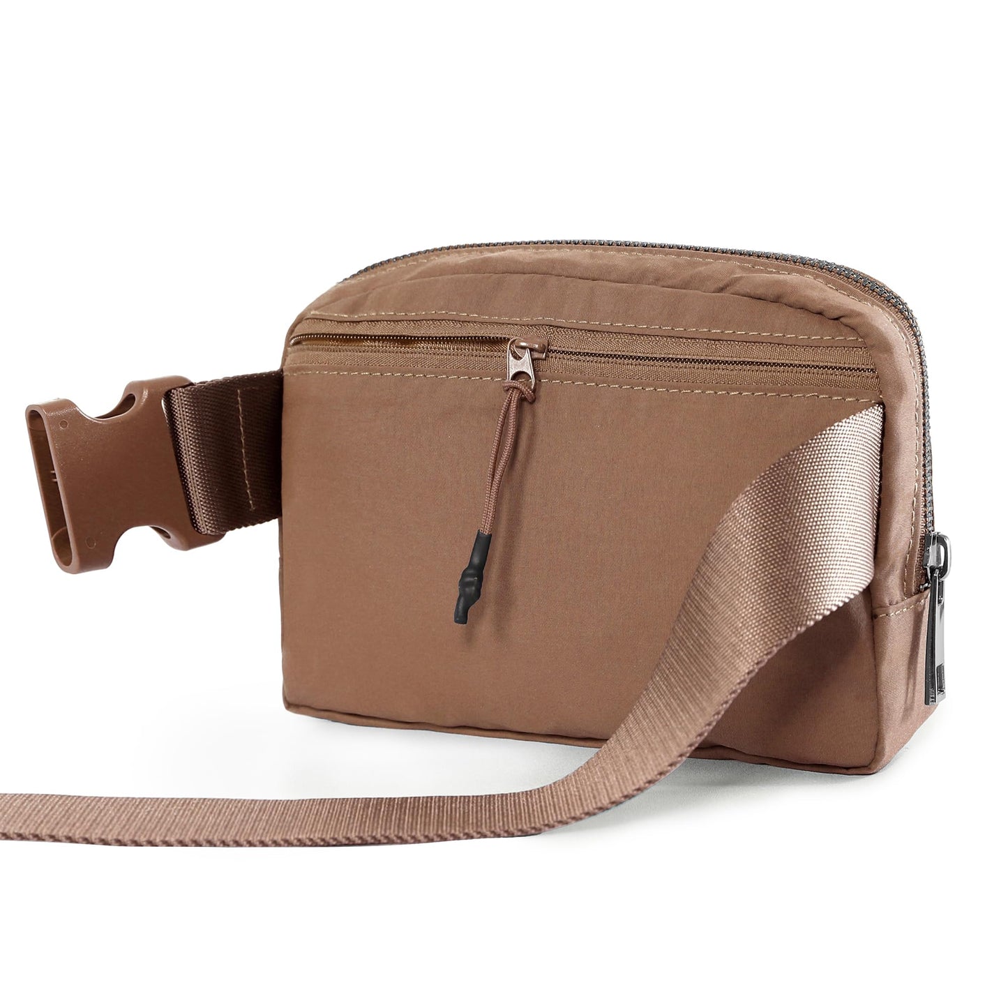 ODODOS Unisex Mini Belt Bag with Adjustable Strap Small Fanny Pack for Workout Running Traveling Hiking, Brown