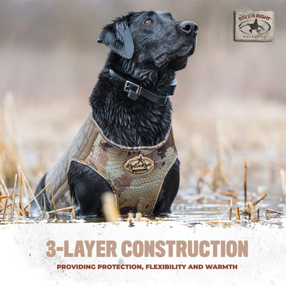Rig'Em Right Waterfowl Bloodline Elite Dog Vest for Duck Hunting with Ultra Comfortable 3mm Neoprene 3-Layer Construction, Flotation Foam, Heavy-Duty Canvas, and More (Optifade Marsh, M)