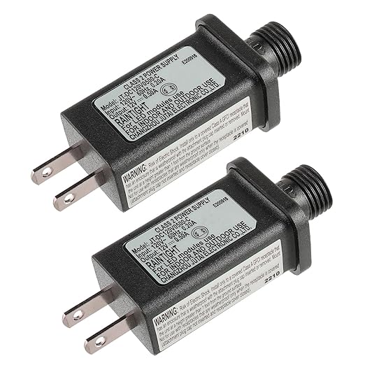 12V 6W LED Transformer Replacement Class 2 Power Supply for Christmas String Light Inflatable Decorations LED Controller IP44 Waterproof Low Voltage