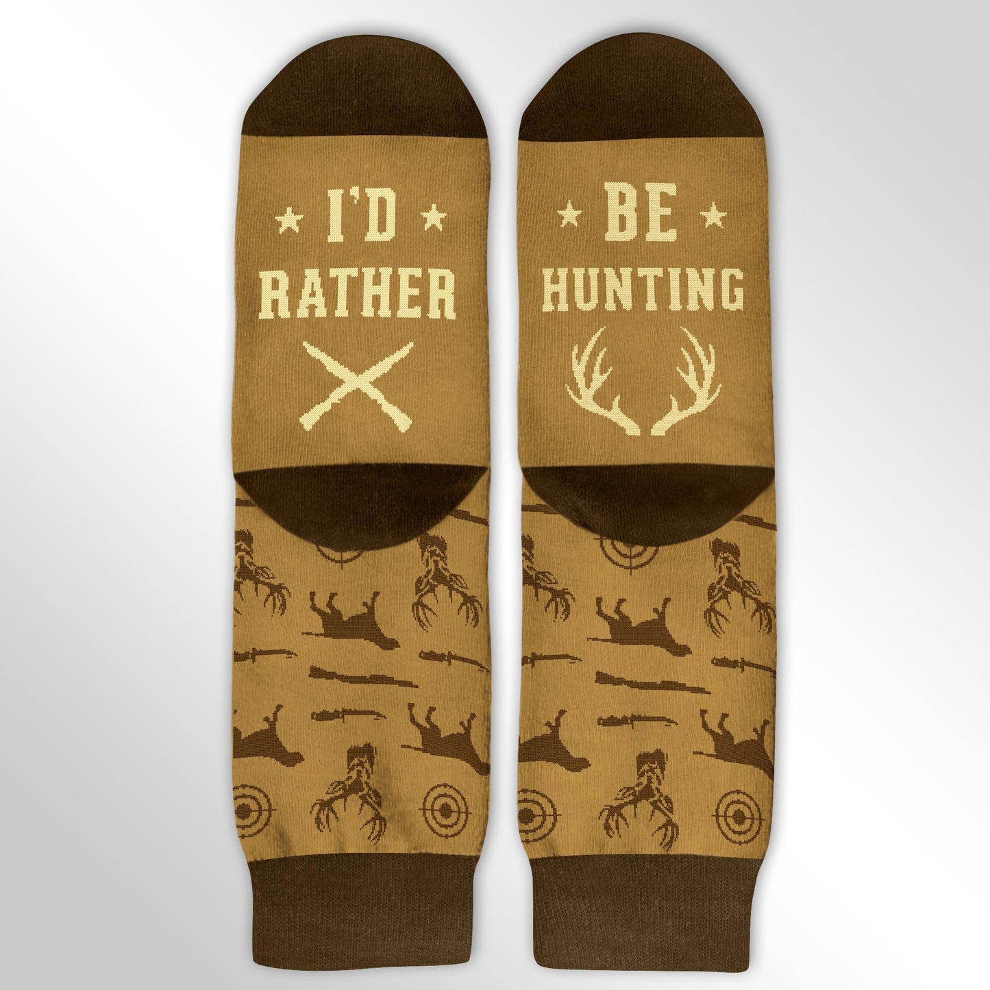 VICRAZY Father's Day Gifts - Unique Hunting Gifts for Men, Christmas Presents for Hunters, Deer & Duck Hunting Gear, Comfortable and Funny Socks, Perfect Stocking Stuffers & Mens Presents