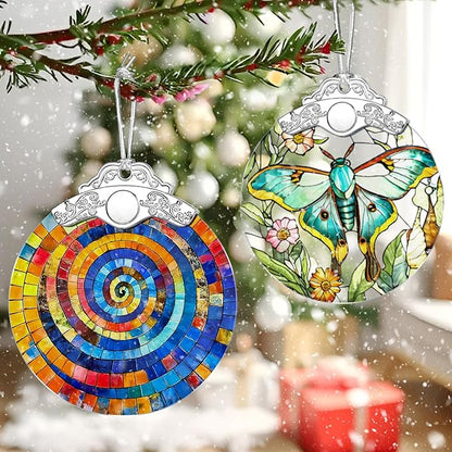 Rainbow Spiral Ornament – Christmas Decoration & Christmas Ornament; Stained Glass Holiday Decoration (Holiday Present, Bauble Present, Gift Idea, Gift Exchange) | Heirloom Keepsakes