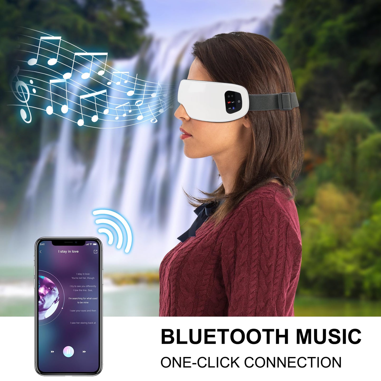 ESLYYDS Eye Massager with Heat, Compression, Heated Sleep Mask, Mothers Fathers Day Birthday Gifts for Women Men, Massager Scalp for Eye Strain Relief, Foldable,Comfortable