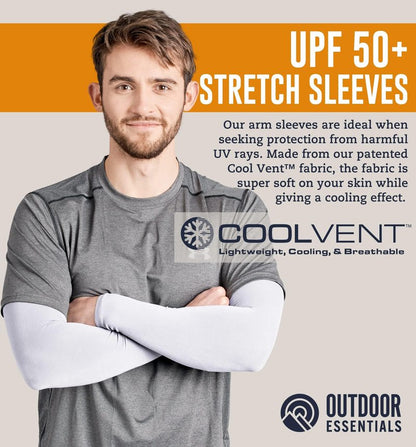 UV Sun Sleeves for Men Women - Cooling Arm Sleeves for Sun Protection UPF 50+ | Golf, Tattoo Cover Up, Compression Protective Sports, Baseball, Football, Driving | Mangas Para El Sol Para Hombre