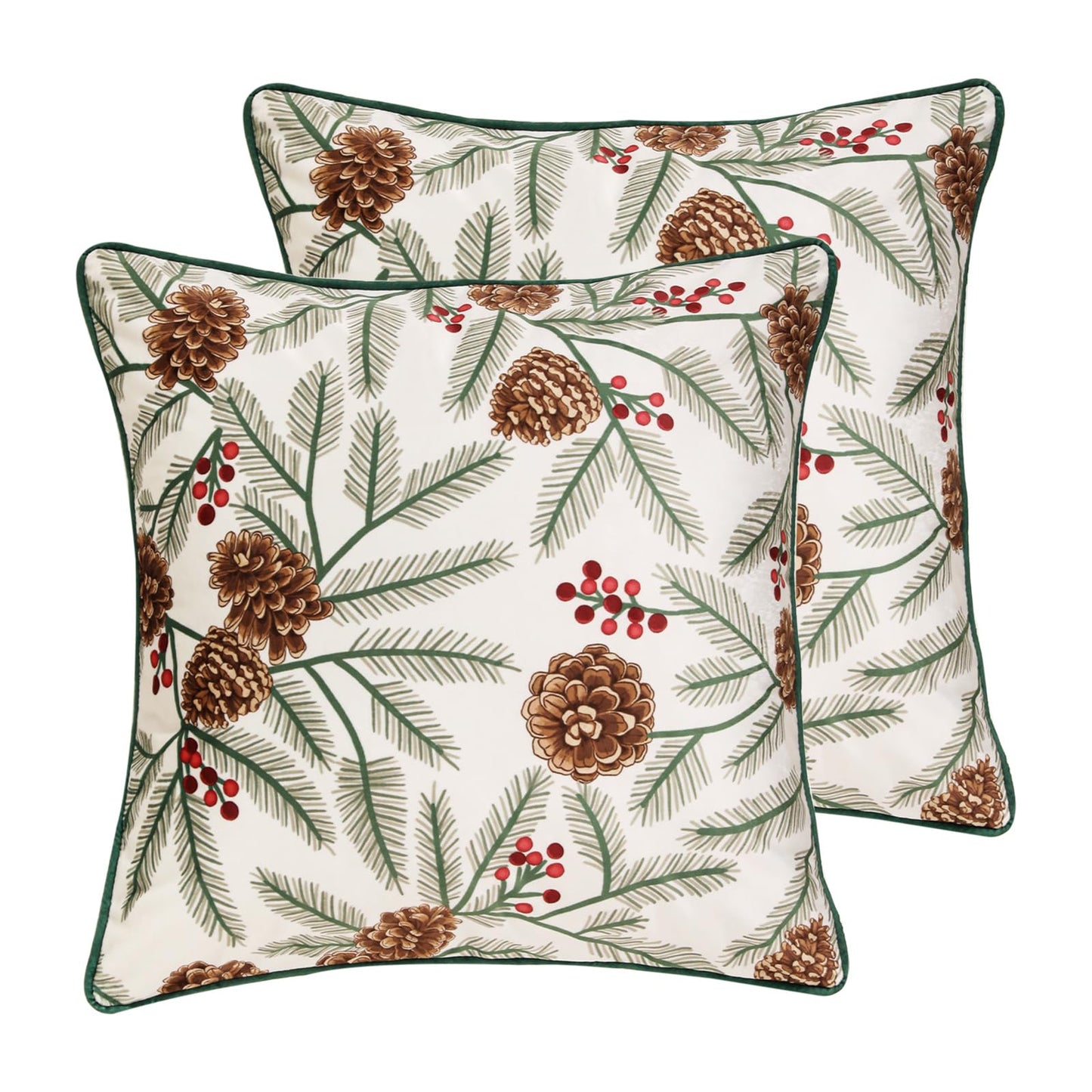 ISAENNE French Chrismas Velvet Throw Pillow Cover,Set of 2,18"x18"-Carol B