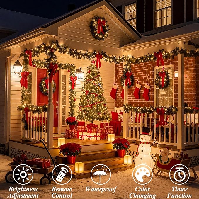 LitHome 99FT 300 LED Color Changing Christmas String Lights Outdoor, 35 Colors 9 Modes RGB Christmas Lights with Remote, Dimmable Led String Light, Xmas Tree Light for Indoor Holiday Party Decor