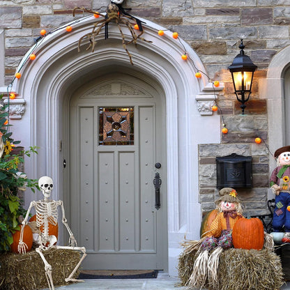 Abakuku 36" Halloween Skeleton Decorations,Human Bones for Halloween Party with Movable Joints,for Haunted Houses, Front Lawn, Graveyard Props