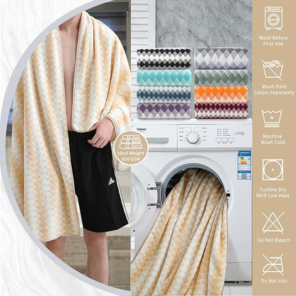 4 Piece Extra Large Bath Towel Set Oversized Bath Sheet 35"x70" Bathroom Towel