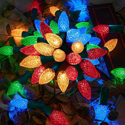 AWQ 500LED 173.8 FT C6 Christmas String Lights Plug in Fairy Twinkle String Lights 8 Modes Timer Function Waterproof Extendable for Indoor Outdoor Wedding Party Christmas Decoration (500, Multicolor)