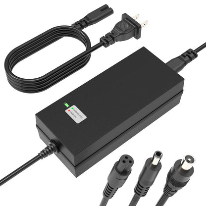 EVAPLUS SGS Certified 42V 2A Charger 3 Plugs(8mm 3-Prong, 5.5mm DC connectors and 8mm/0.31in one-Prong) Universal for 36V Lithium Battery