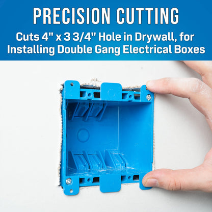 Jonard Tools EBW-412 Electrical Box Cutting Kit, Single Gang with Wall Template Leveler & Electrical Box Cutter Attachment
