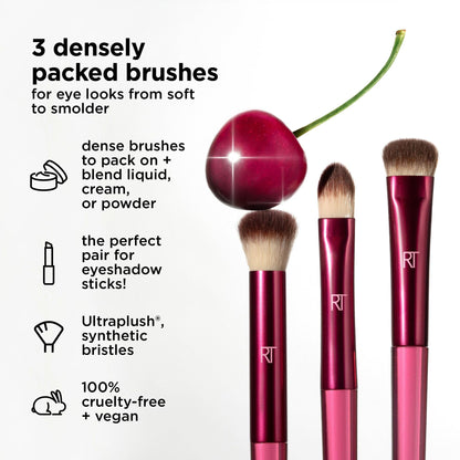 Real Techniques Cherry On Top Mini Marshmallow Puff Trio, Mini Makeup Puffs For Concealer & Foundation, Spot Correcting & Blending, Dry Use Beauty Sponge, Travel Size, Vegan & Cruelty-Free, 3 Count