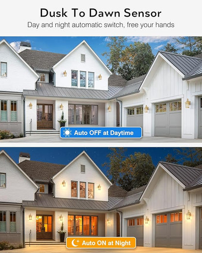 Porch Lights Outdoor, Dusk to Dawn Exterior Lighting Fixtures, Gold Wall Lanterns Wall Mount, Waterproof Anti-Rust Outdoor Sconce Lights for Garage, Patio Wall Light Fixture with Beveled Glass