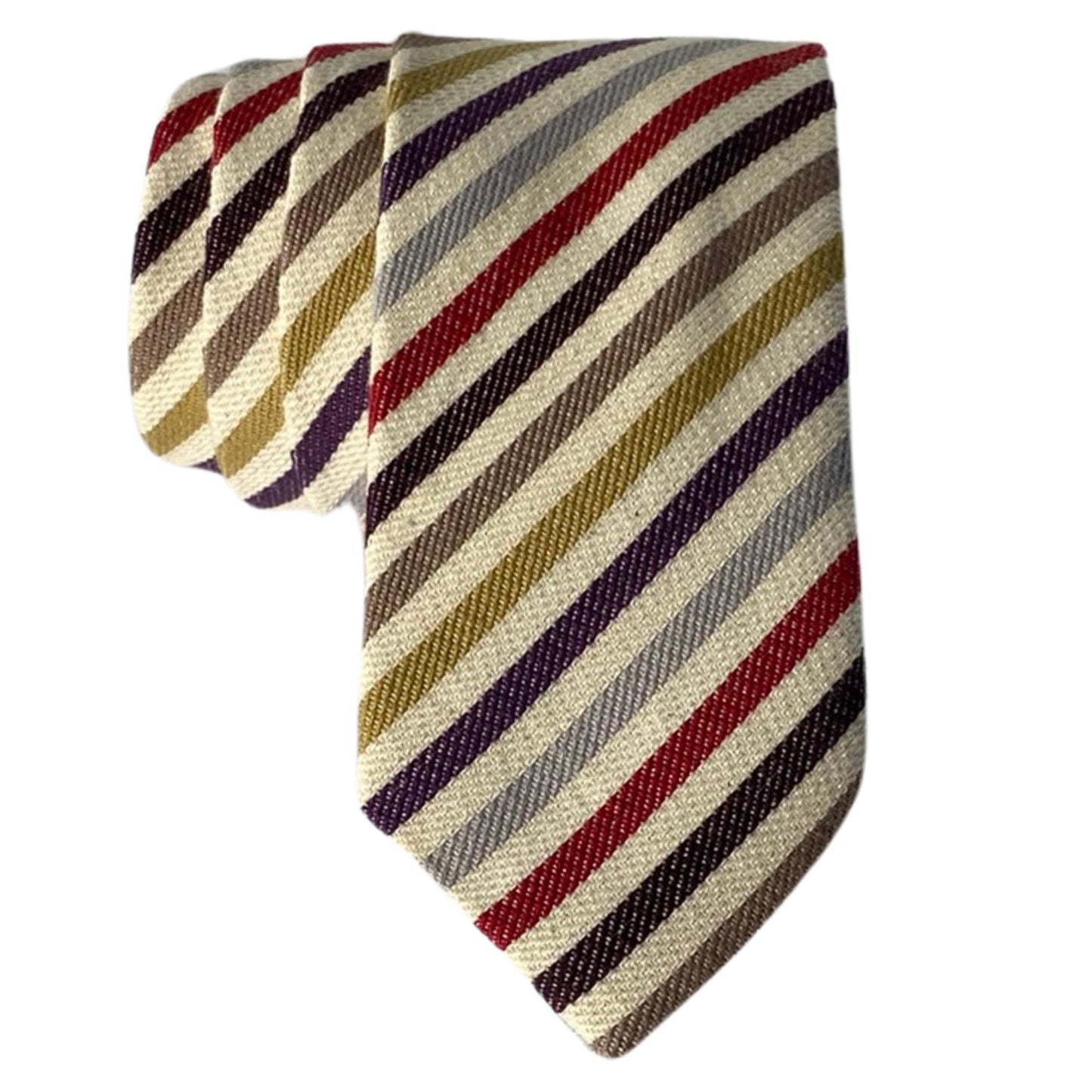 Otis & Oliver Skinny Tie Cotton Striped Modern Necktie Great for Weddings, Dances, Missionaries, Dads, Grooms and Groomsmen (Prague)