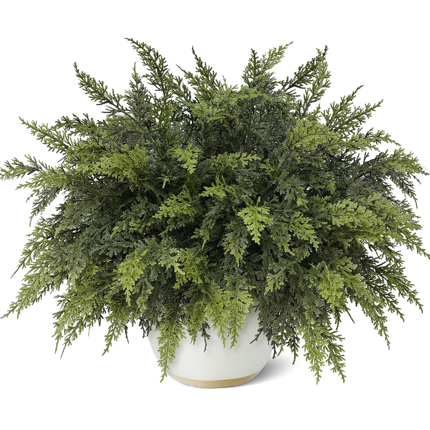 GLIDLION 18" Soft Textured Cedar Branches -12 Pcs, Artificial Christmas Cedar Branch Realistic Fake Pine Picks Faux Greenery Plants Stem for Vase DIY Crafts Garland Wreath Indoor Outdoor Home Decor